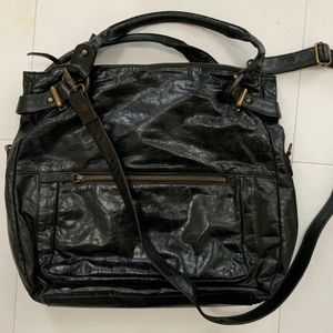 Latico black leather handbag 16”x 12x3